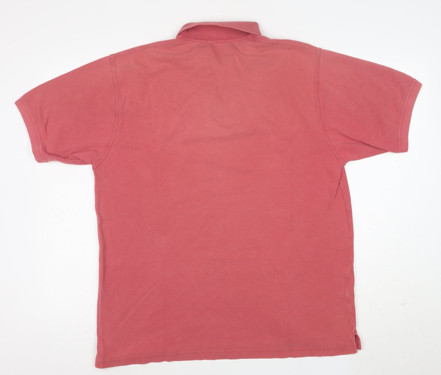 Marks and Spencer Men's Pink Cotton Short Sleeve Polo Shirt M