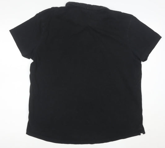 Firetrap Men's Black 2XL Cotton Short Sleeve Polo Shirt