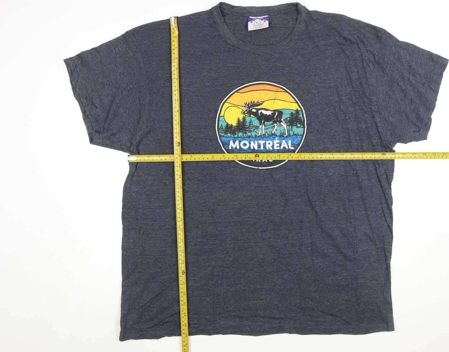 Northern Lifestyles Men's Blue Montreal Canada Graphic T-Shirt 2XL