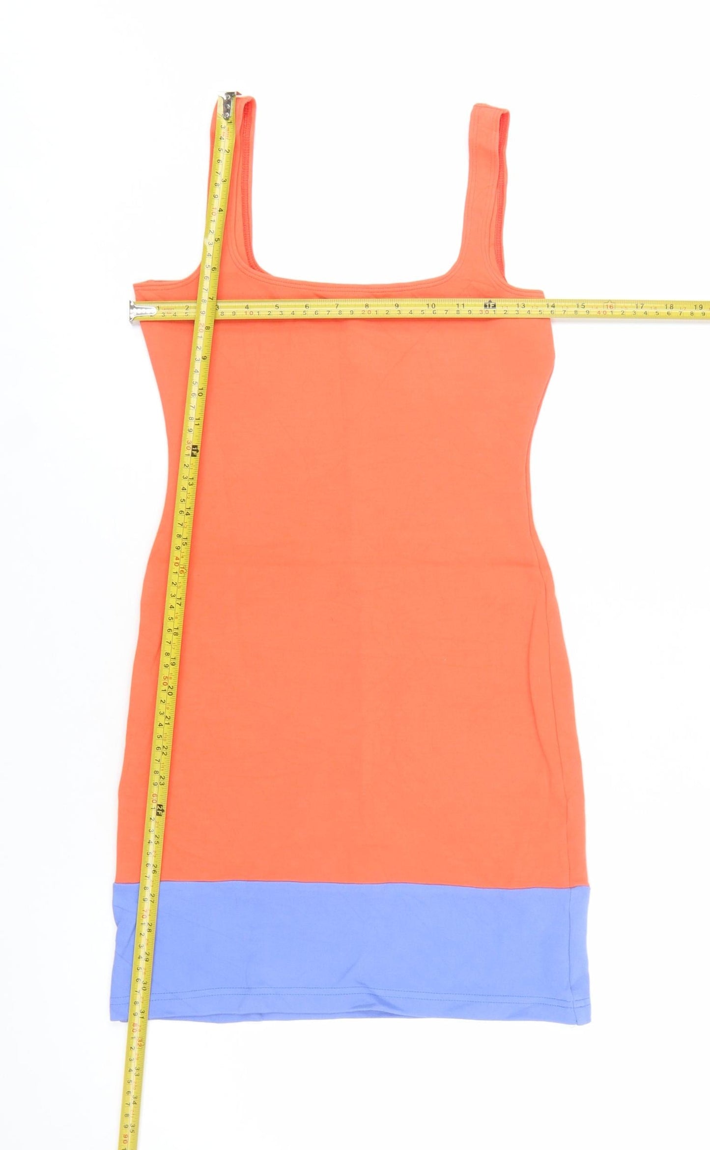 American Apparel Women's Orange Colourblock Mini Bodycon Dress M