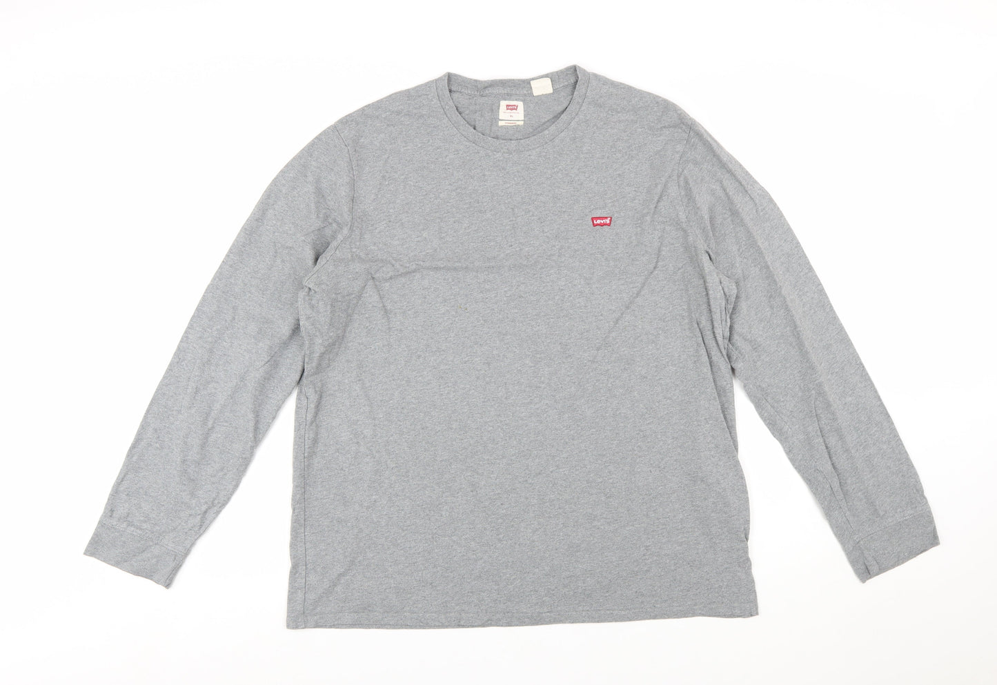 Levi's Men's Grey Long Sleeve Crew Neck Cotton T-Shirt XL