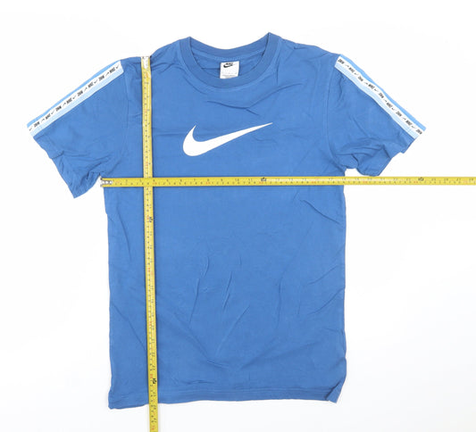 Nike Men's Blue Crew Neck Short Sleeve Cotton T-Shirt Size S
