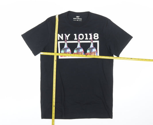 White Threads Men's Black NY Graphic City T-Shirt Size M