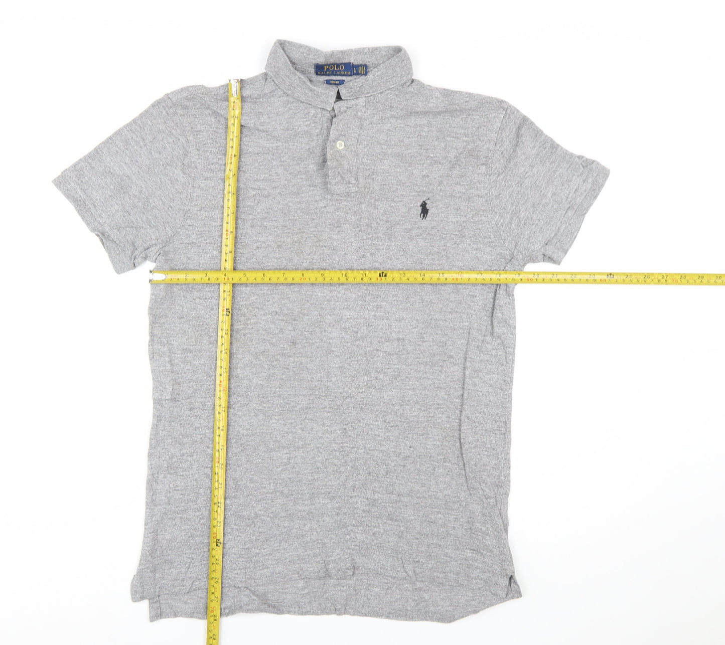 Polo Ralph Lauren Mens Grey Slim Fit Short Sleeve Polo Shirt Size L