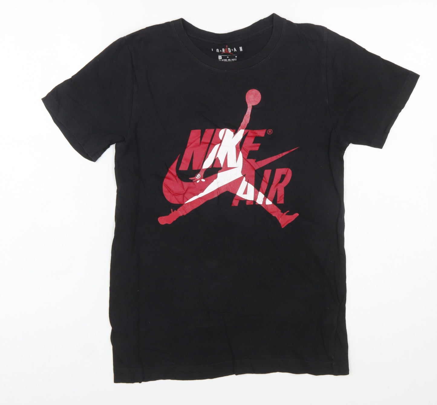 Nike Jordan Boys Black Graphic Print Short Sleeve T-Shirt 10-12 Years