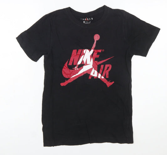 Nike Jordan Boys Black Graphic Print Short Sleeve T-Shirt 10-12 Years