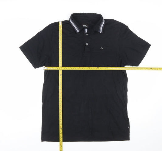 Burton Menswear London Black Polo Shirt Men M Regular Fit Cotton