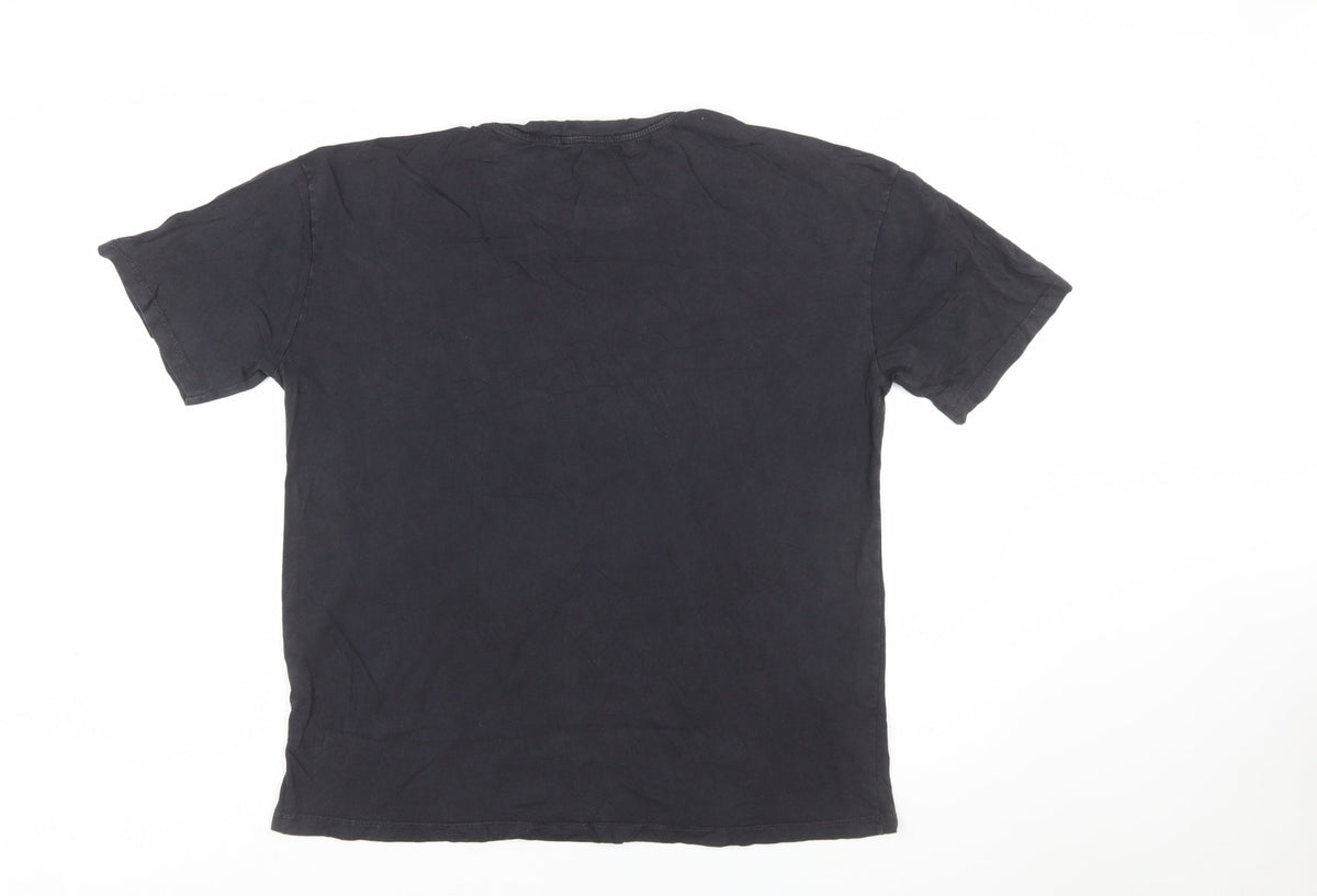 Pull&Bear Women’s Black Mickey Mouse Graphic T-Shirt L