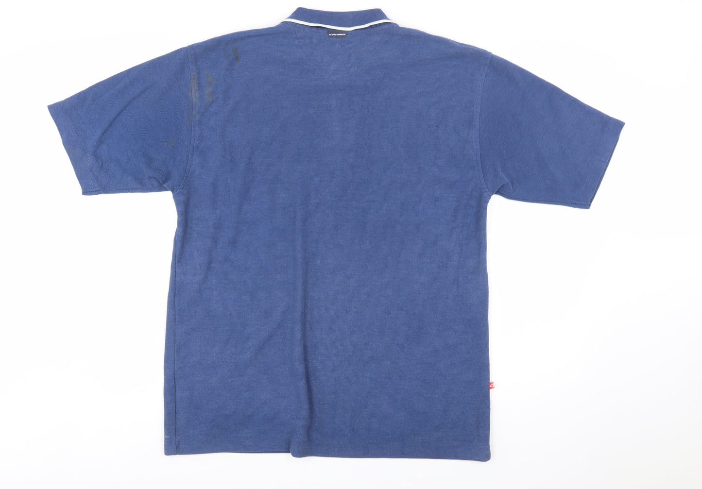 Le Coq Sportif Men's Blue Striped Polo Shirt Size M