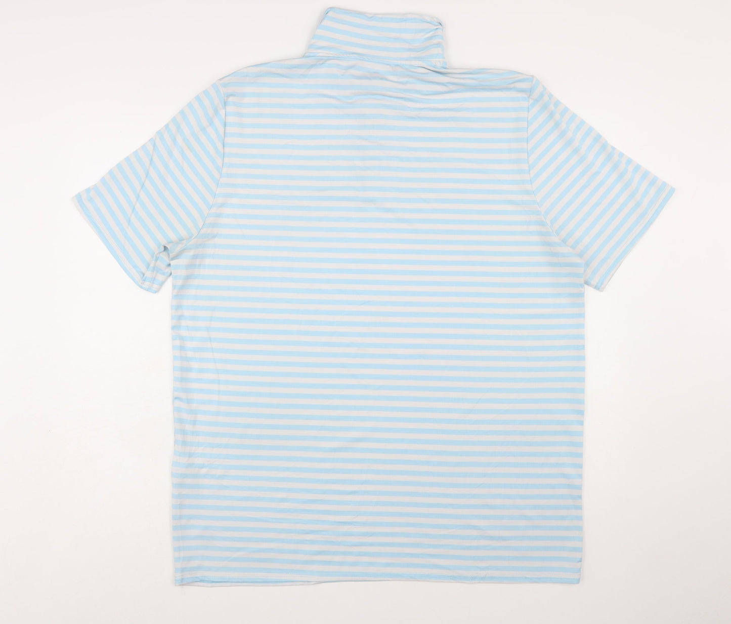Slazenger Men's Blue Striped Polo Shirt XL Short Sleeve Performance Fit