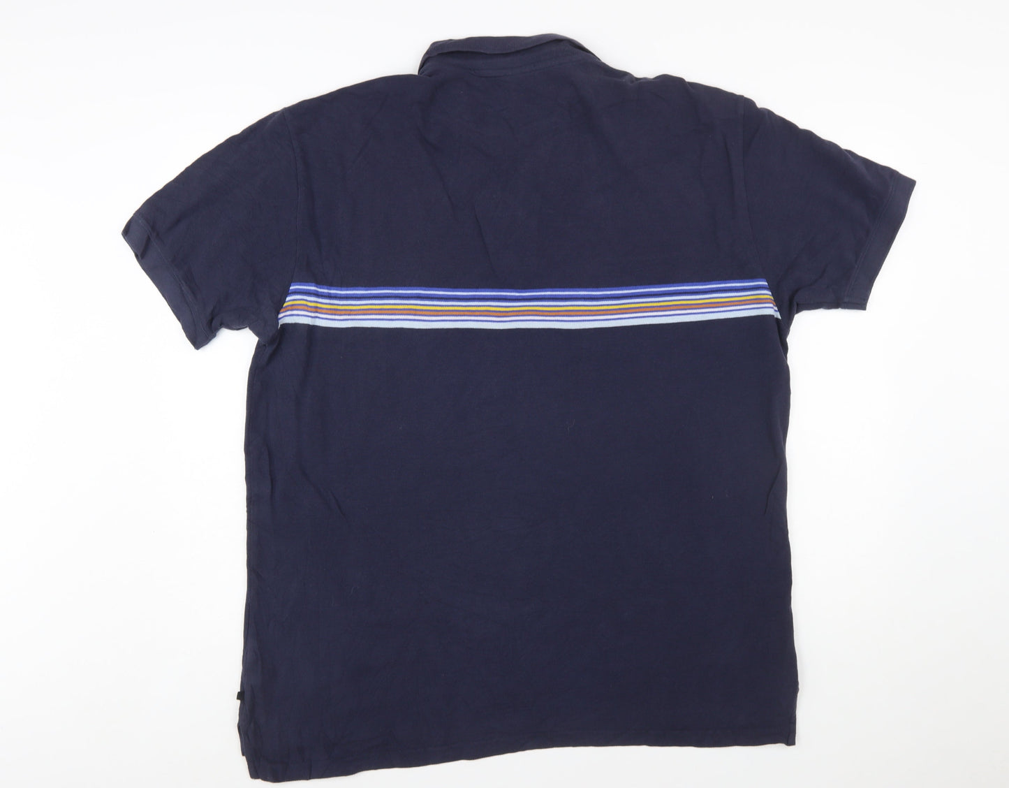 GAP Men's Navy XL Striped Cotton Polo Shirt Classic Fit