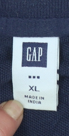 GAP Men's Navy XL Striped Cotton Polo Shirt Classic Fit