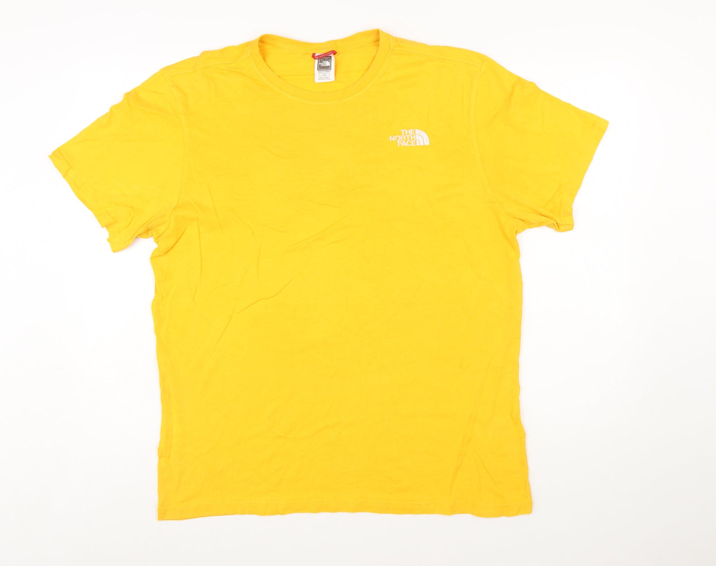 The North Face Men's Yellow Cotton Short Sleeve T-Shirt - Size L