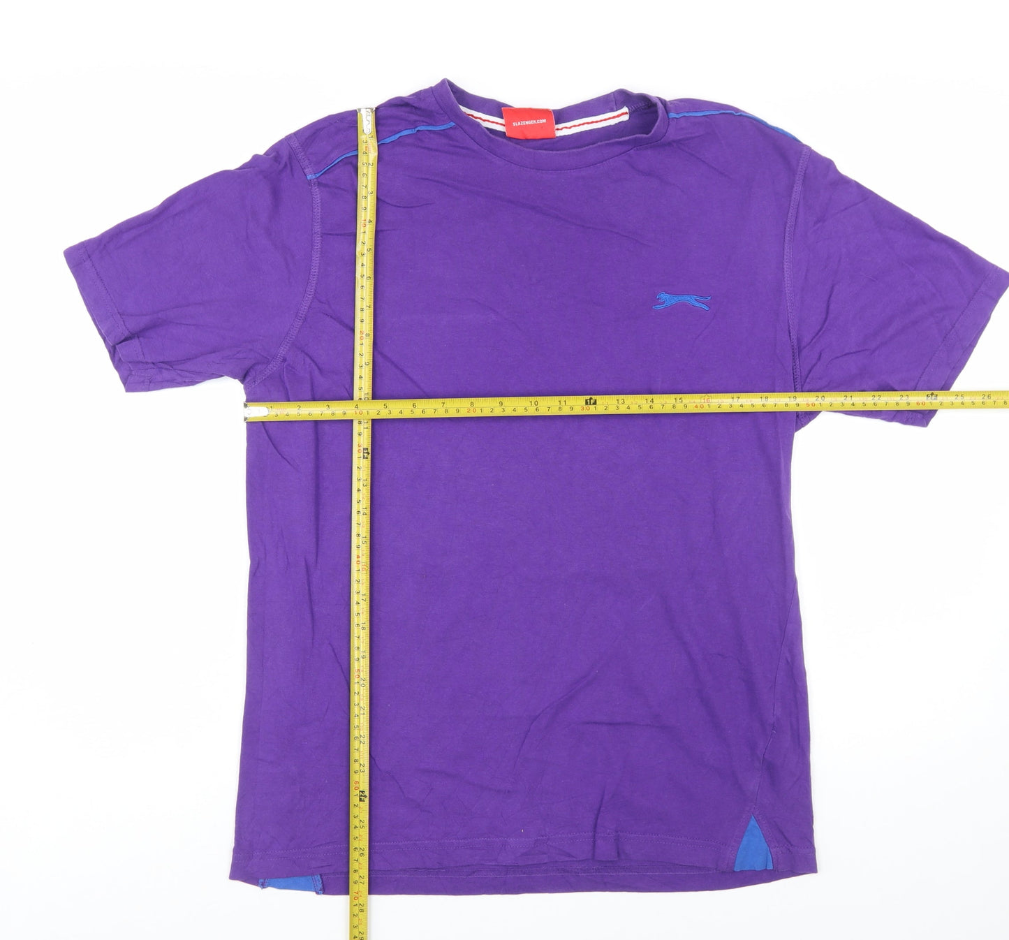 Slazenger Men's Purple Cotton Short Sleeve Crew Neck T-Shirt M
