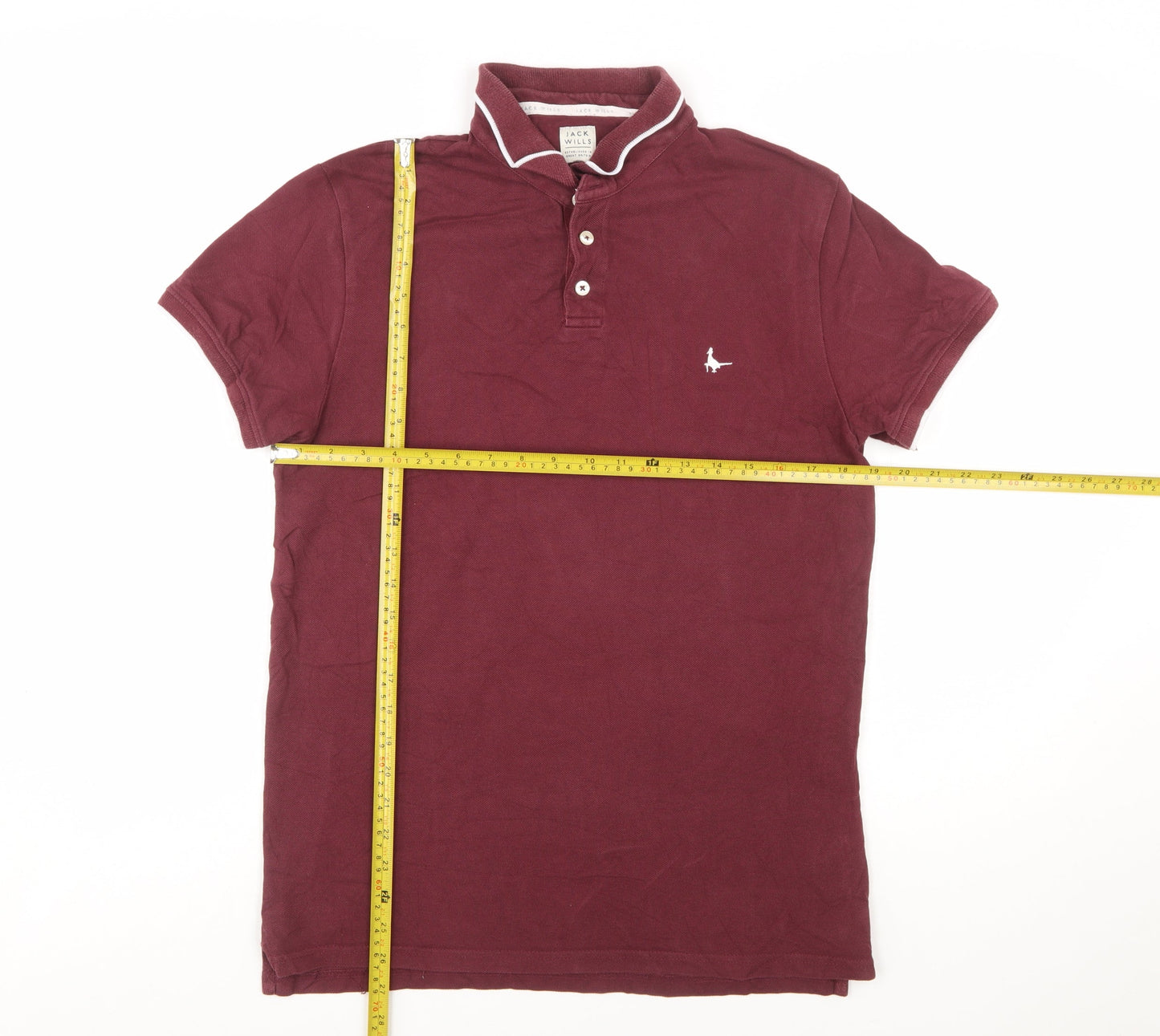 Jack Wills Men's Red Cotton Polo Shirt M Short Sleeve Classic Style