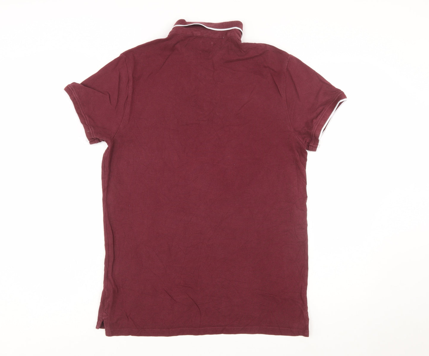 Jack Wills Men's Red Cotton Polo Shirt M Short Sleeve Classic Style