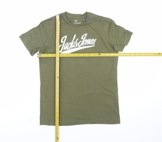 Jack & Jones Boys Green Logo Cotton Regular Fit T-Shirt 12 Years