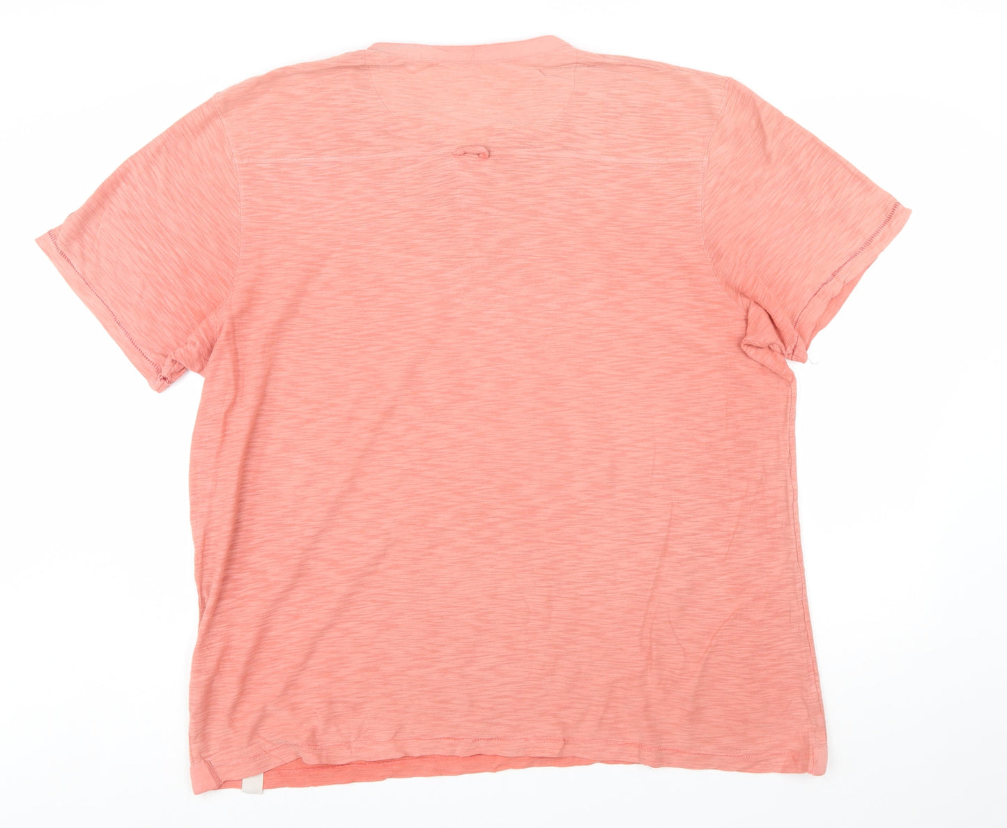 Mantaray Men's Pink XL Vintage Wash Henley Short Sleeve T-Shirt