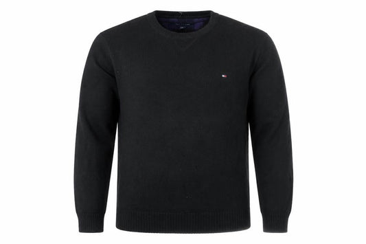 Tommy Hilfiger Men’s Black Cotton Crew Neck Jumper L
