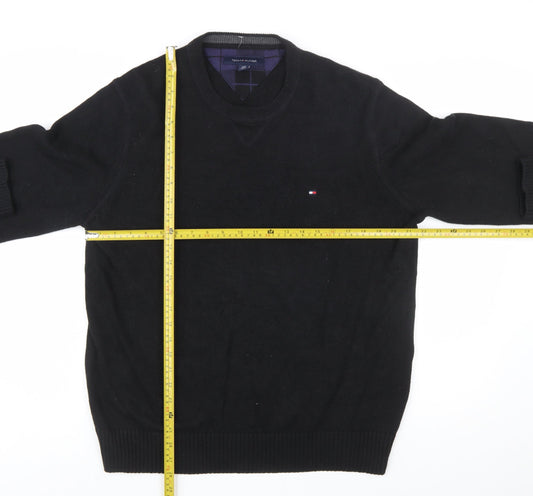 Tommy Hilfiger Men’s Black Cotton Crew Neck Jumper L
