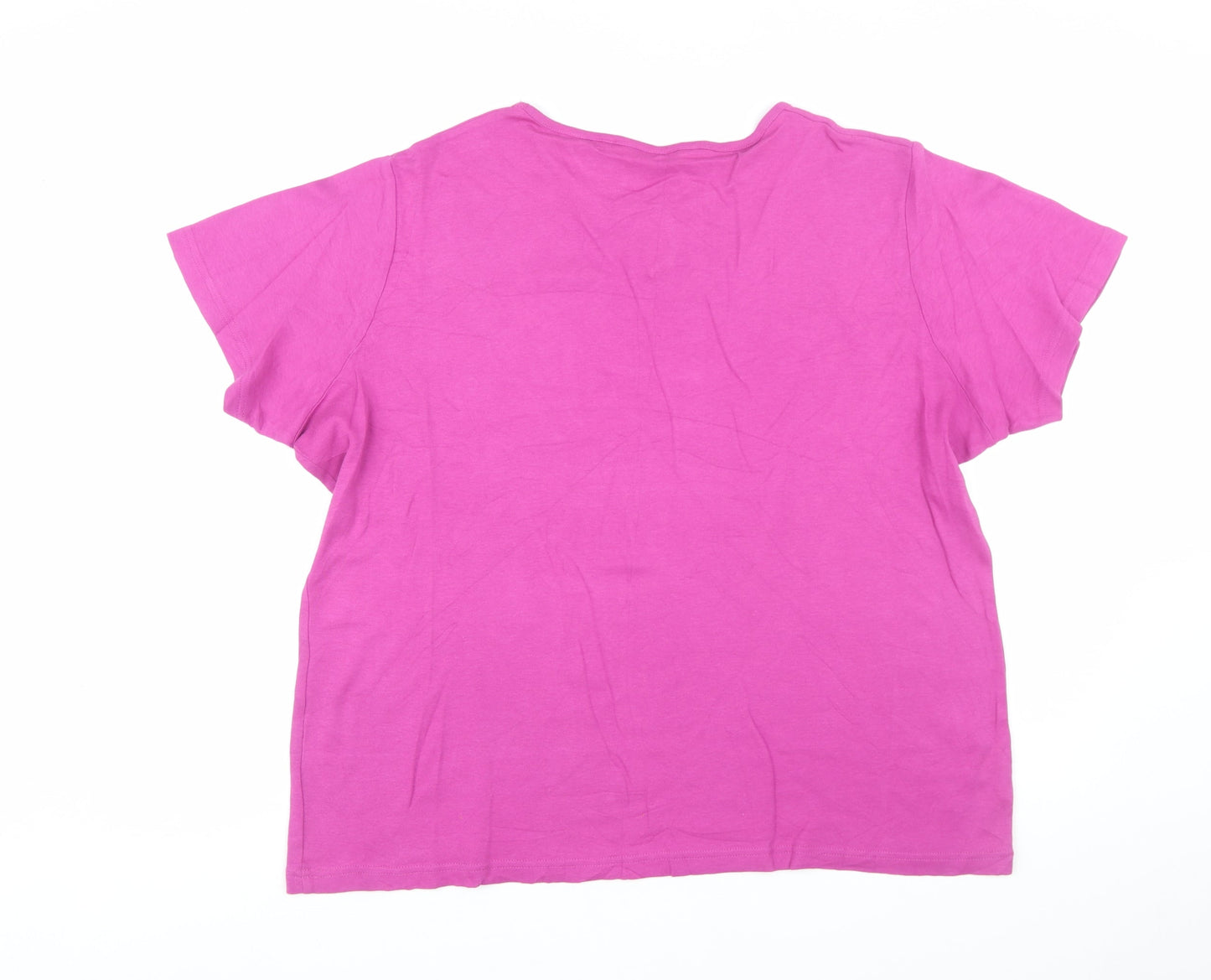 EWM Women’s Pink Cotton Short Sleeve Basic T-Shirt Size 18-20
