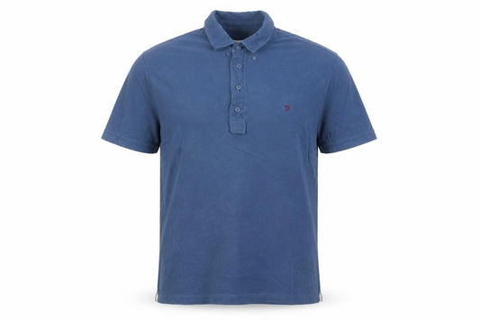 Farah 1920 Men's Blue Cotton Polo Shirt M Regular Fit
