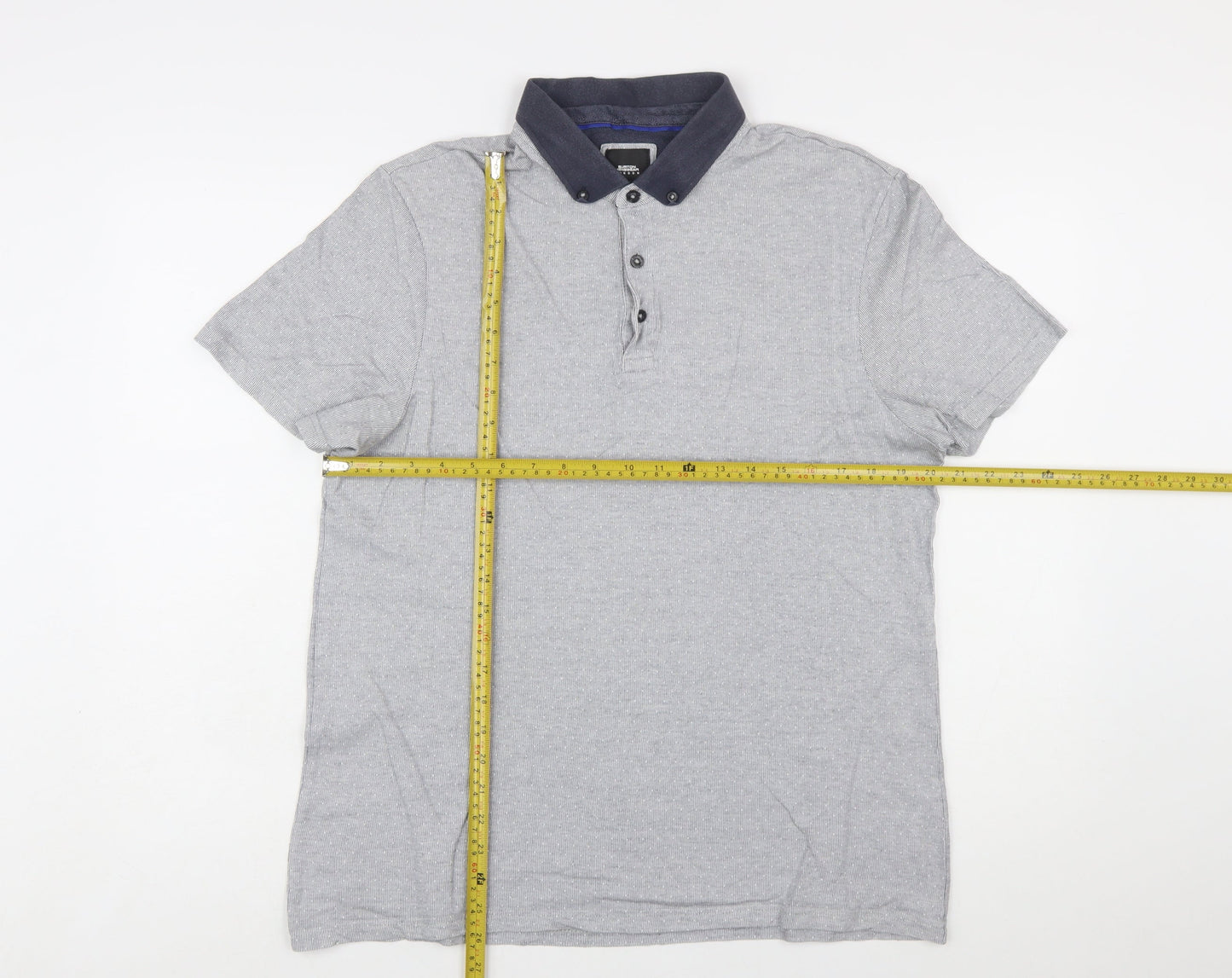 Burton Menswear London Grey Button-Down Collar Polo Shirt L