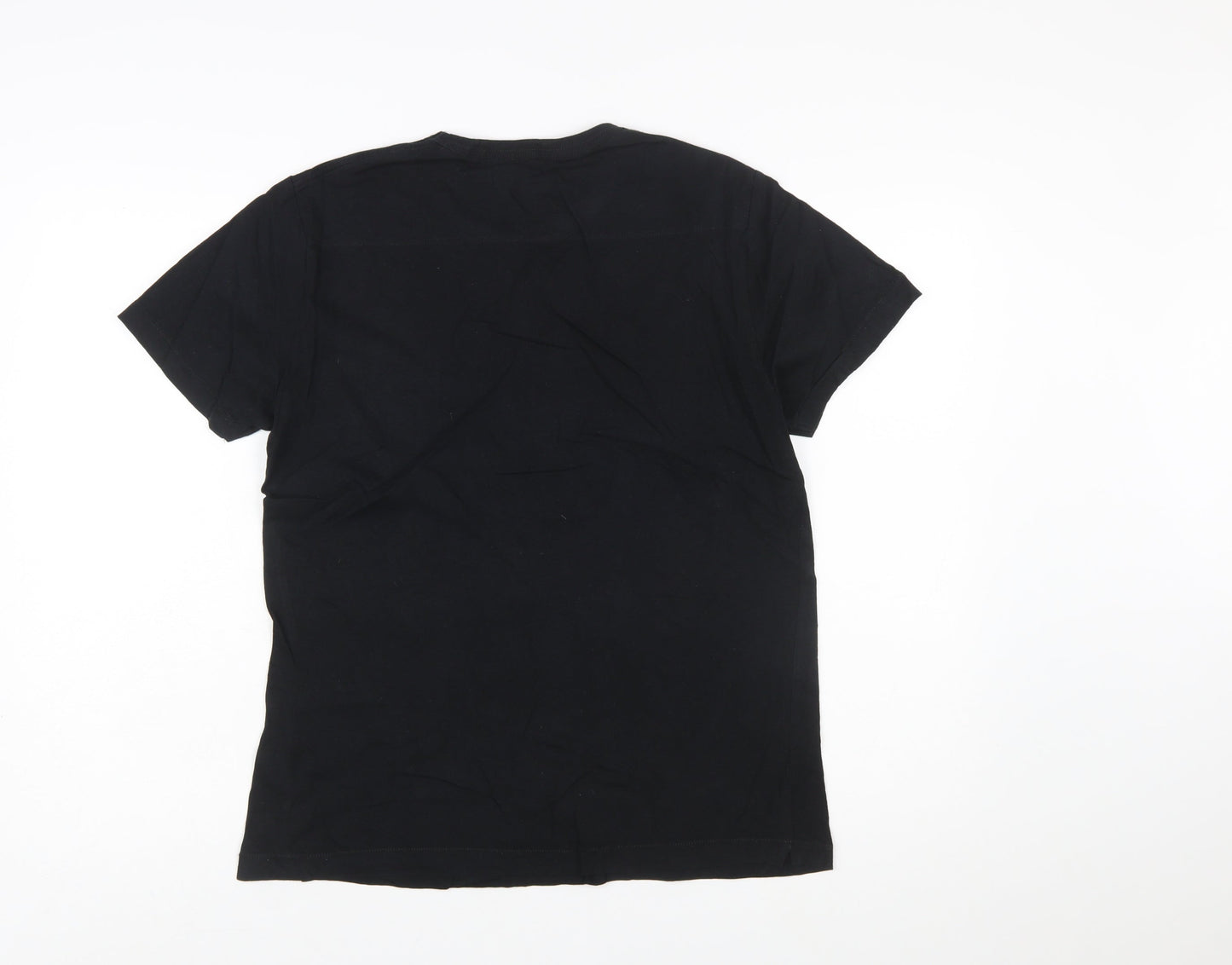 French Connection FCUK Black Cotton Crew Neck Men's T-Shirt Medium