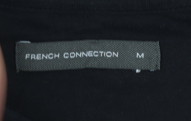 French Connection FCUK Black Cotton Crew Neck Men's T-Shirt Medium