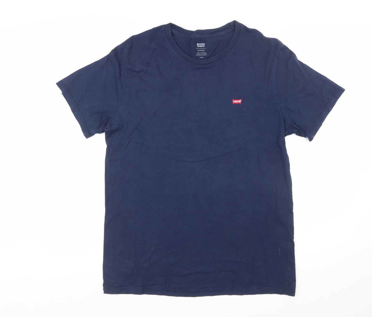 Levi's Men's Blue Cotton Crew Neck Regular Fit T-Shirt M
