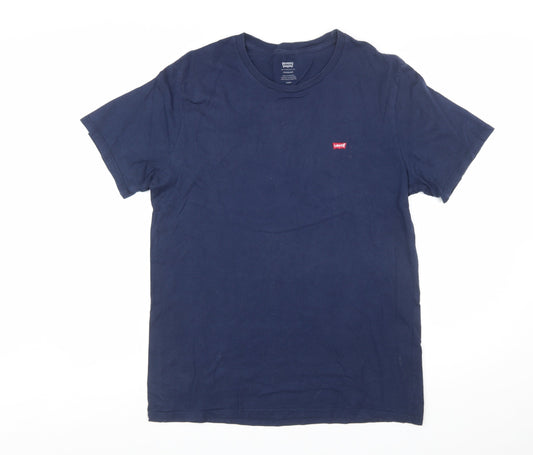 Levi's Men's Blue Cotton Crew Neck Regular Fit T-Shirt M