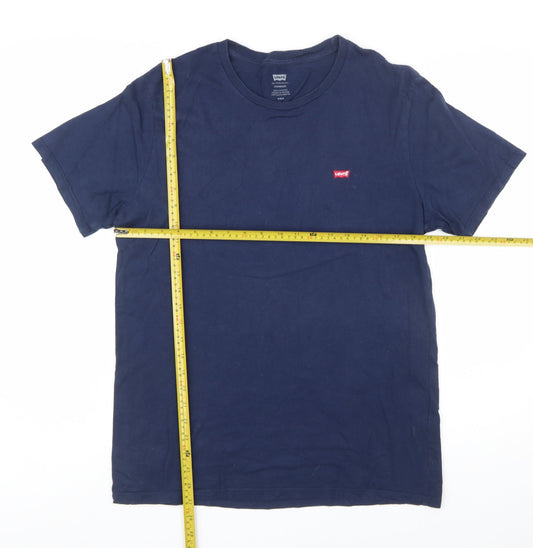 Levi's Men's Blue Cotton Crew Neck Regular Fit T-Shirt M