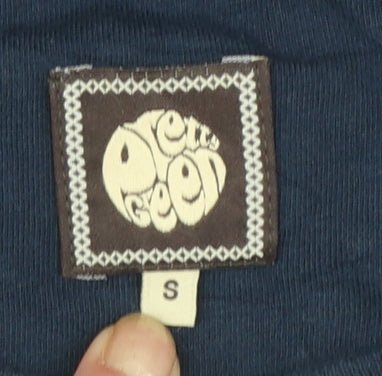 Pretty Green Men's Blue Colourblock Cotton T-Shirt Size S