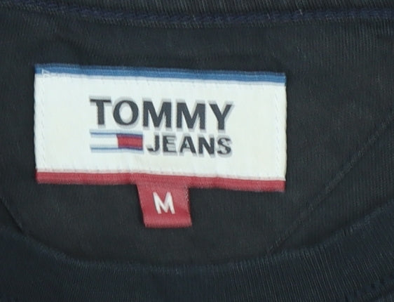Tommy Jeans Men's Black Cotton Crew Neck Short Sleeve T-Shirt M