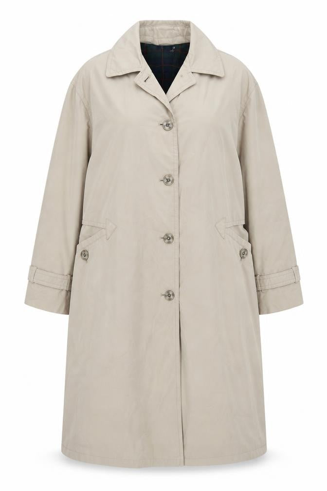 Misty Harbor Women Beige Long Trench Coat Size 10 Classic Belted