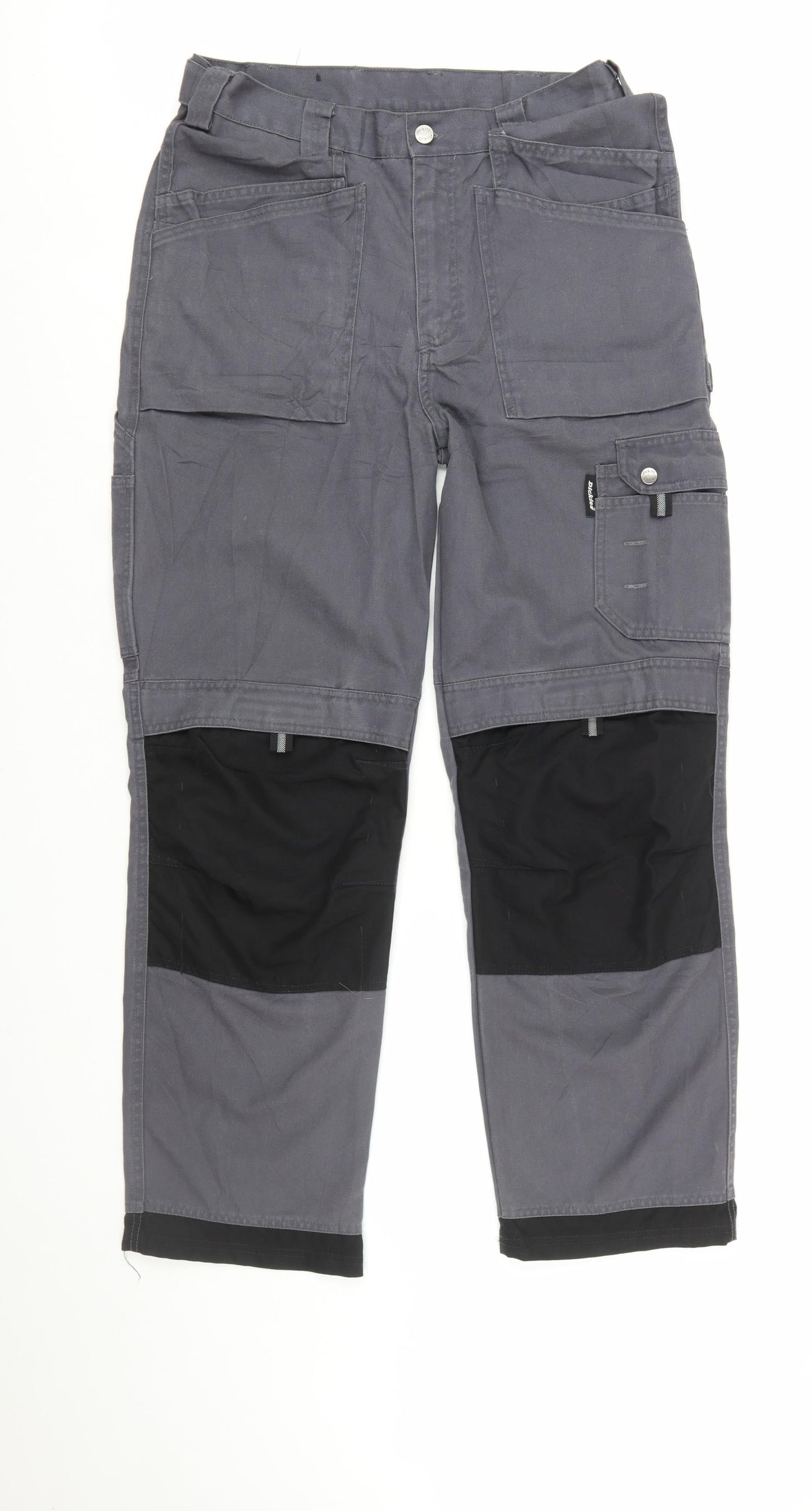 Dickies Men's Grey 34R Cargo Work Trousers Polyester Cotton