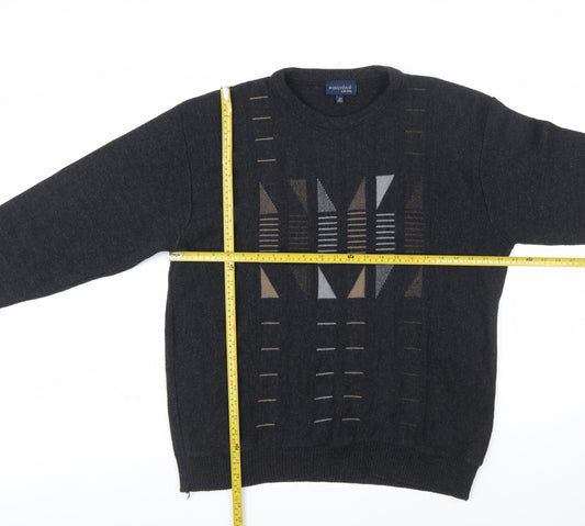 Winterbeck by Peter Gribby Mens Black Geometric Wool Blend Pullover XL