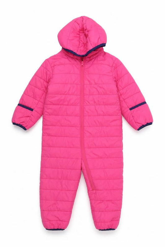 Peter Storm Girls Pink Hooded Puffer Snowsuit 3-4 Years Winter Warm