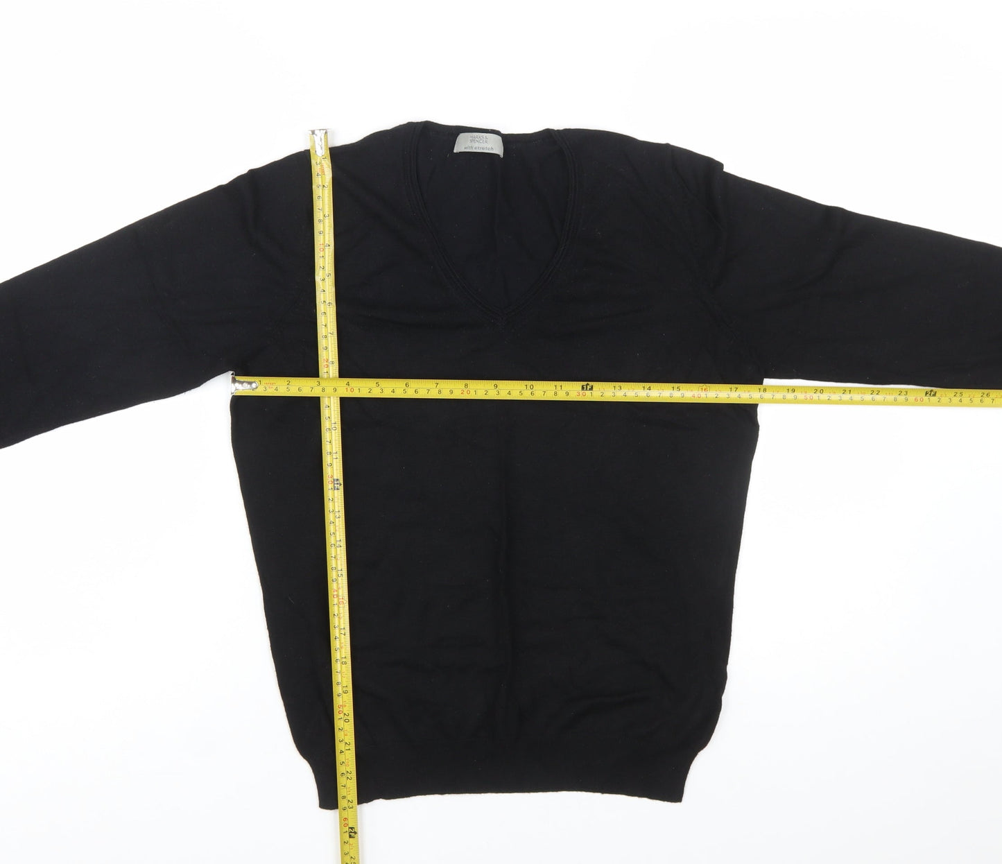 Marks and Spencer Women’s Black V-Neck Knit Jumper Size 14
