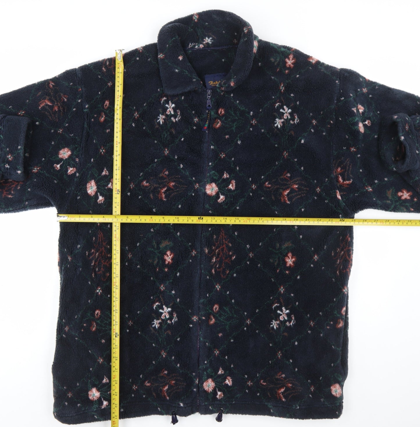 Radish Countrywear Women's Blue Floral Fleece Jacket XL