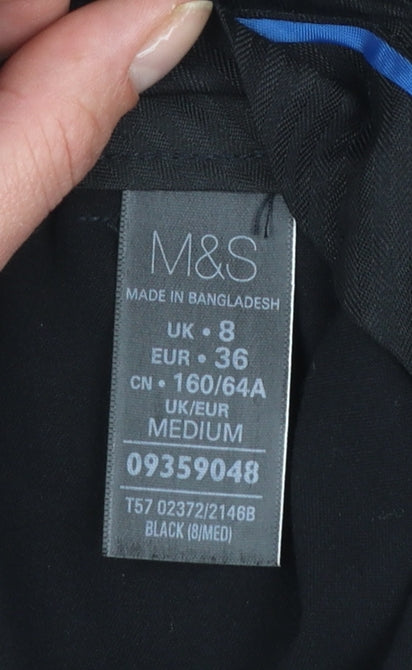 Marks and Spencer Womens Black Size 8 Straight Leg Dress Pants