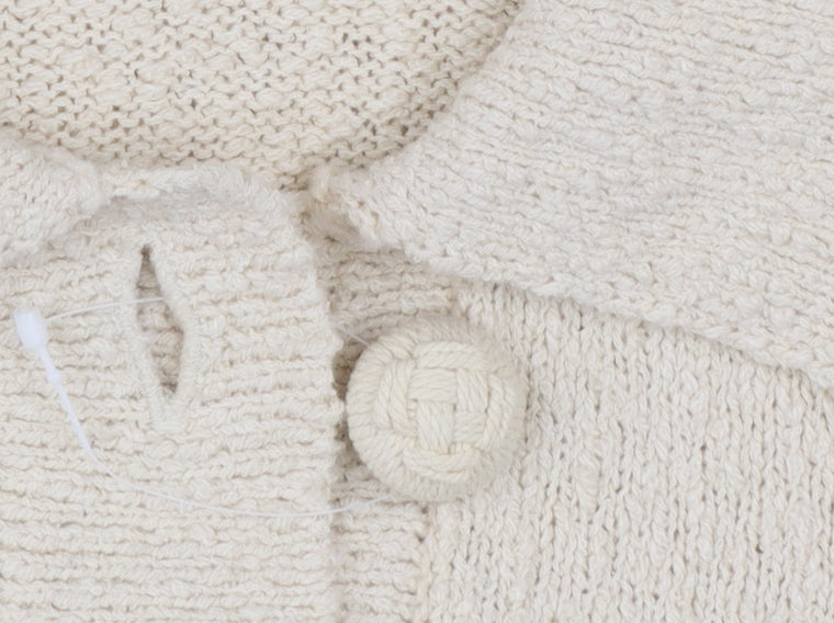 Marks and Spencer Women’s Beige Collared Short Sleeve Knit Cardigan L