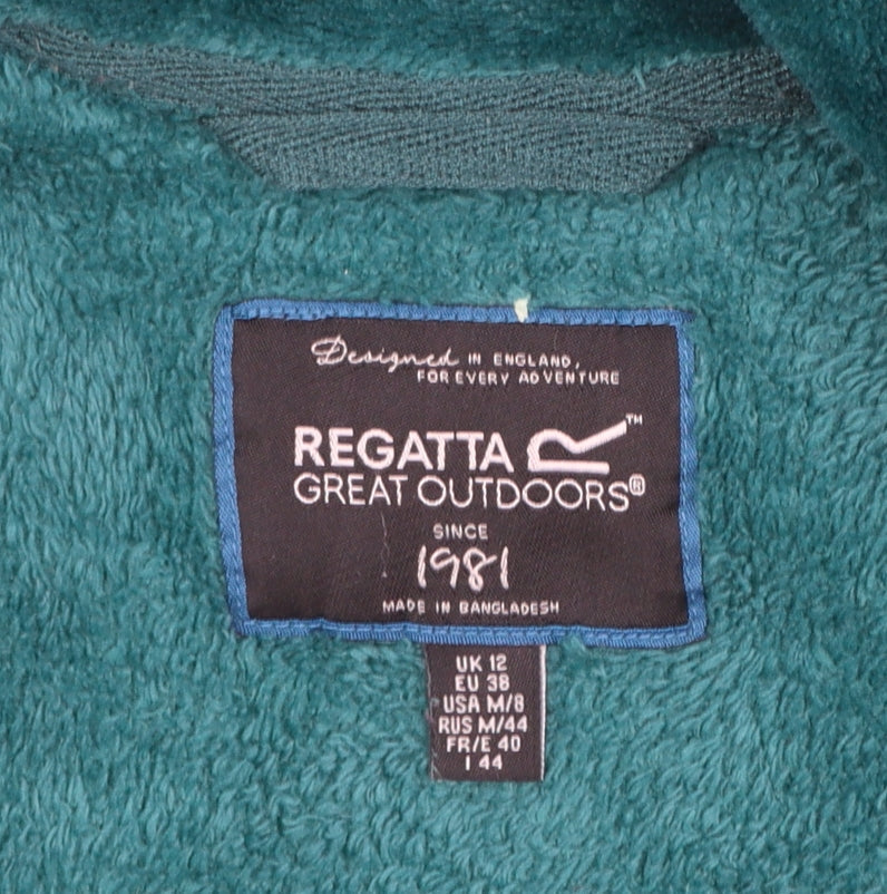 Regatta Women's Green Fleece Zip Jacket Size 12 Outdoor Style
