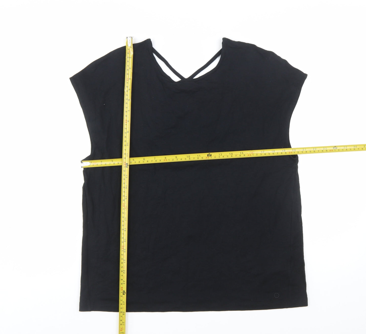 Marks and Spencer Women’s Black Size 14 V-Neck Sleeveless Jersey T-Shirt