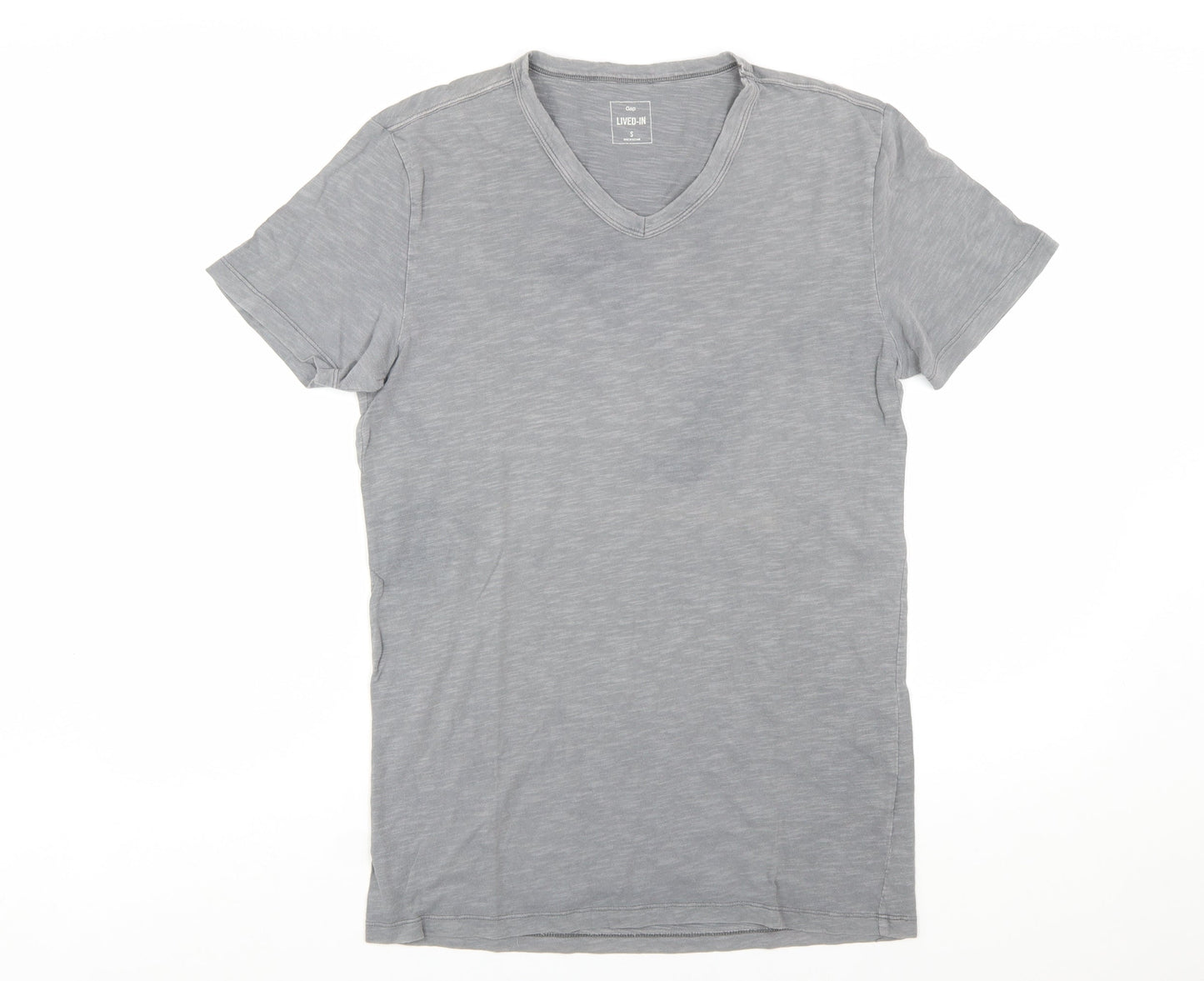 Gap Men's Grey V-Neck Lightweight Cotton T-Shirt Size S