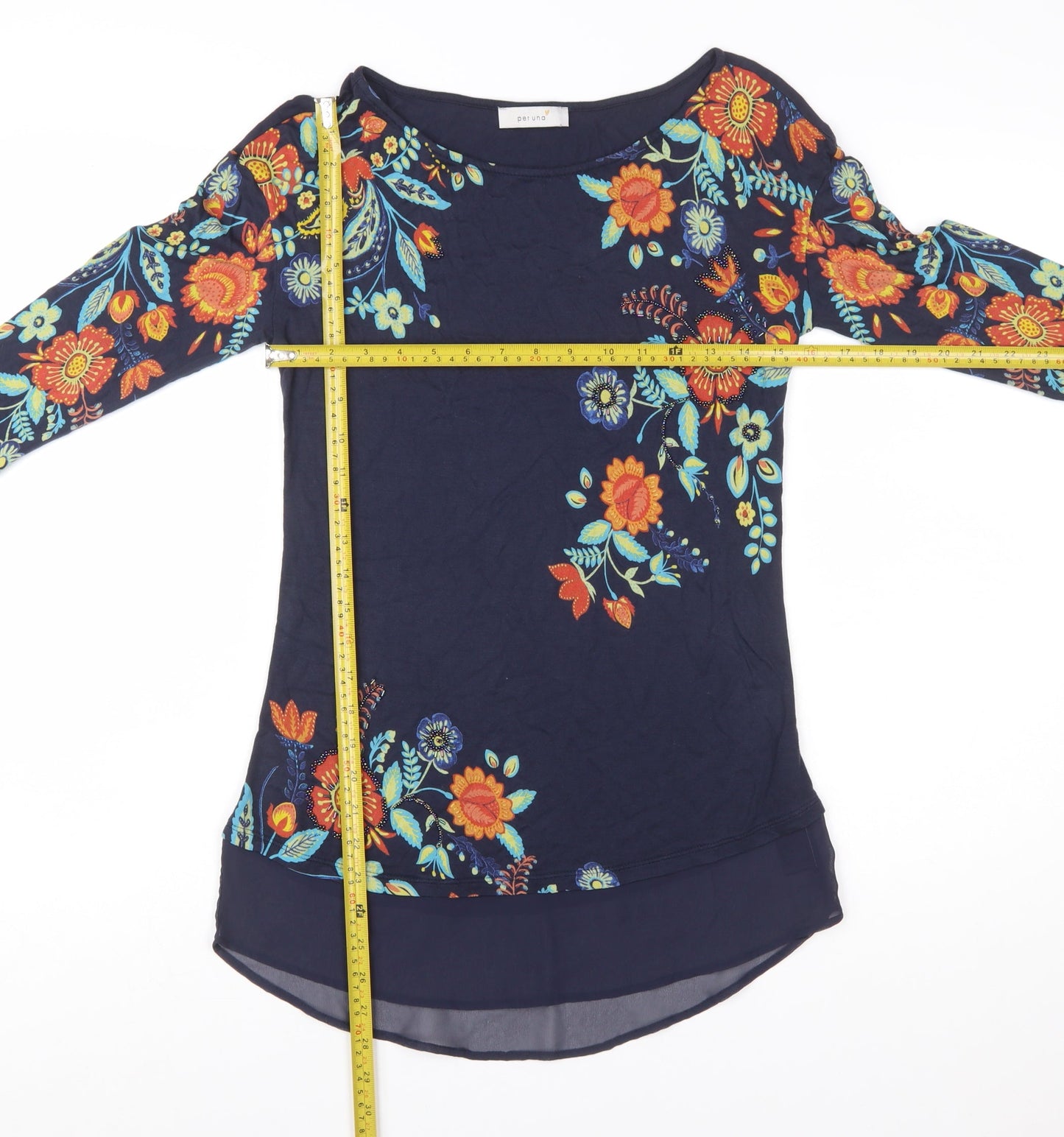 Marks and Spencer Women’s Blue Floral Embroidered Tunic Blouse Size 8