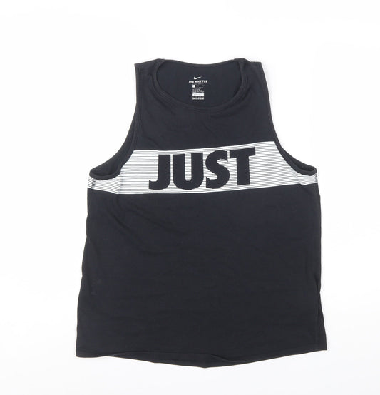 Nike Men's Black Dri-Fit Tank Top M Graphic Sports Vest