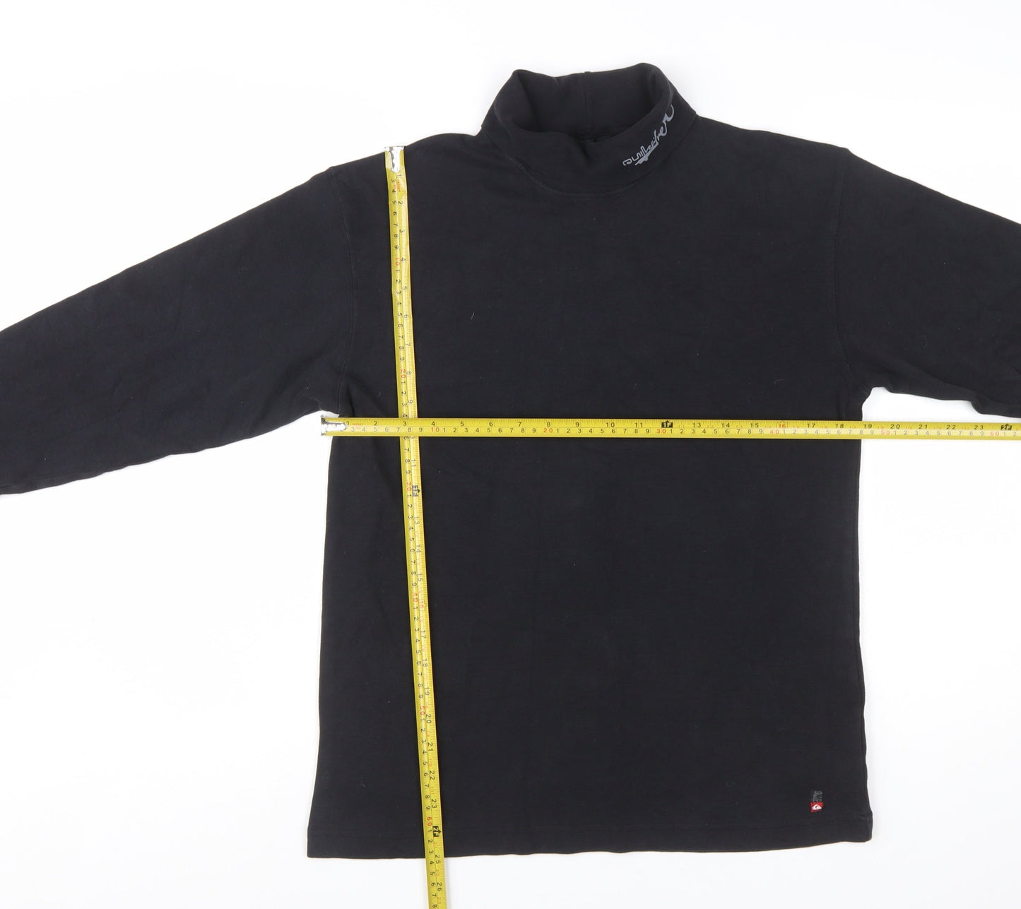 Quiksilver Womens Black 100% Cotton Long Sleeve High Neck Top Size 16