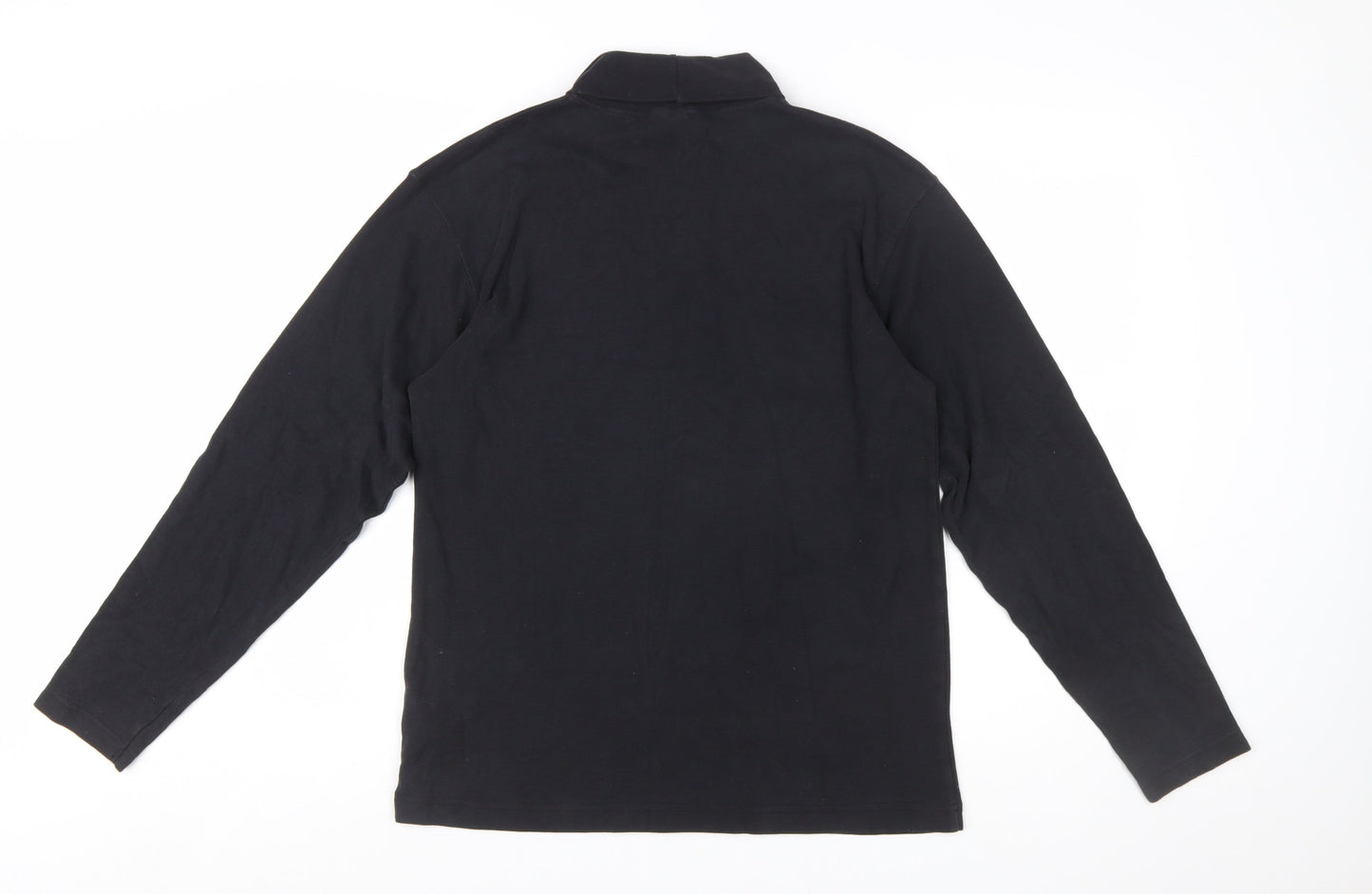 Quiksilver Womens Black 100% Cotton Long Sleeve High Neck Top Size 16