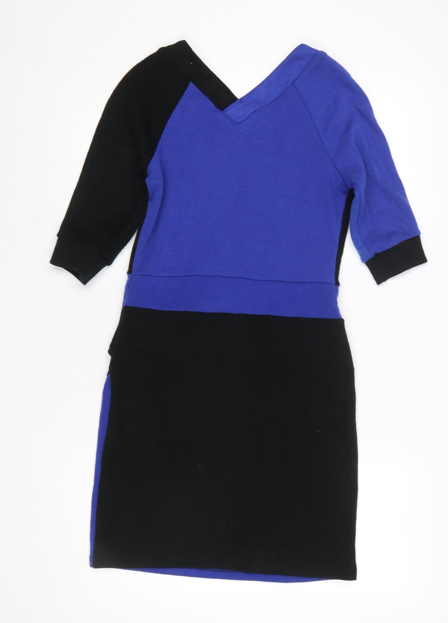 Pussycat London Women's Black Blue Bodycon Colourblock Dress M